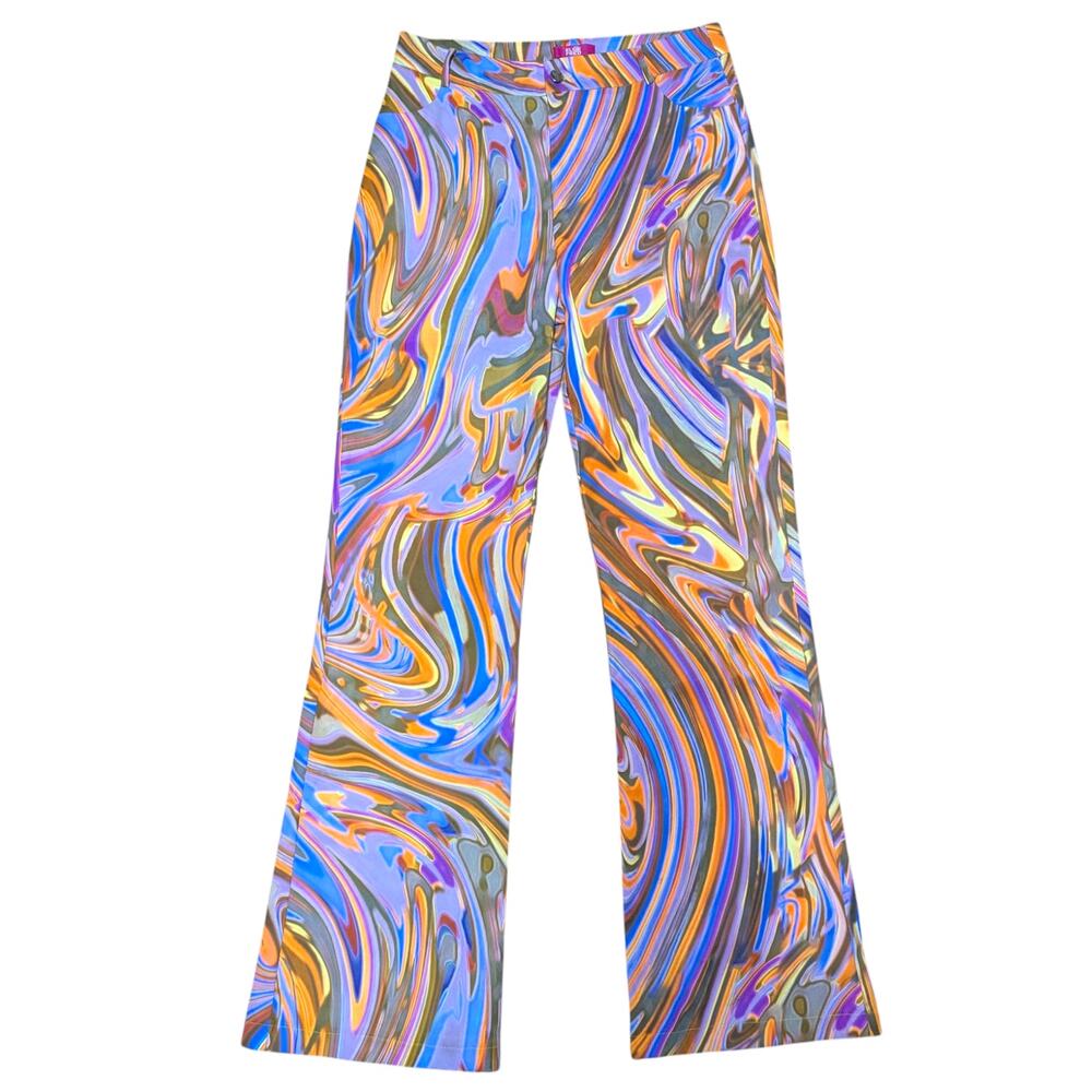 Anthropologie Elsie & Fred Psychedelic Colorful Swirl Festival Pants Large - Picture 4 of 4